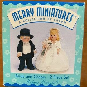 Hallmark Madame Alexander Merry Miniatures Dolls Bride & Groom 1998 NIB 2 Inch